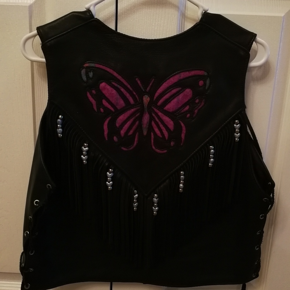 Womans leather vest Made in US